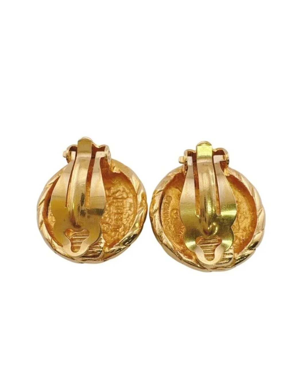 Chanel CC Logo Earrings Gold